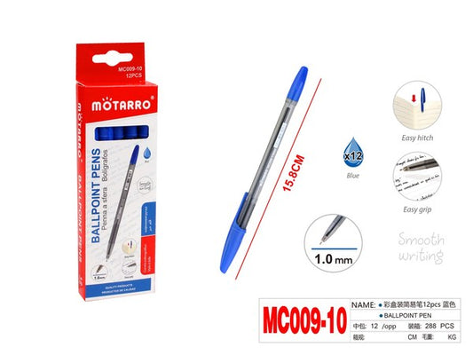 Lapicero azul 12pcs mc009-10