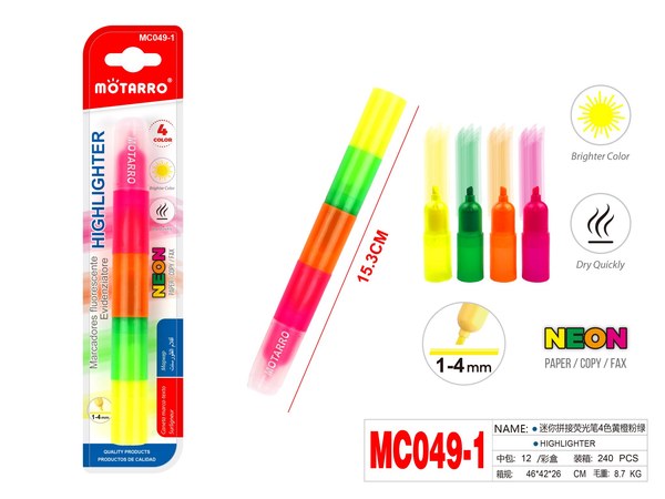 Mini resaltador 4pc mc049-1