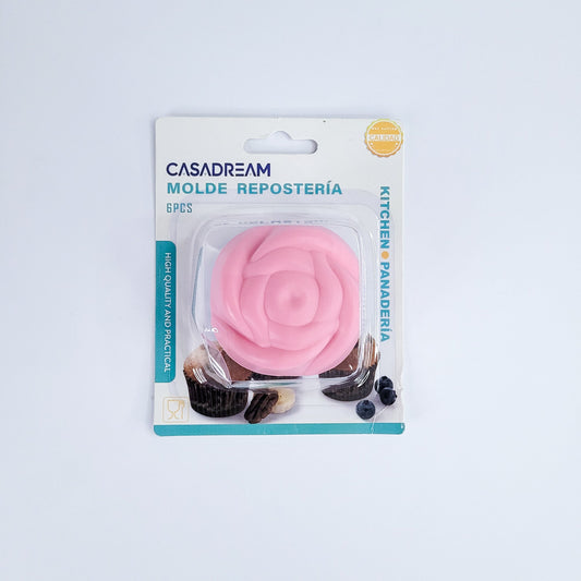 Molde silicona de rosa 6pcs90117-691