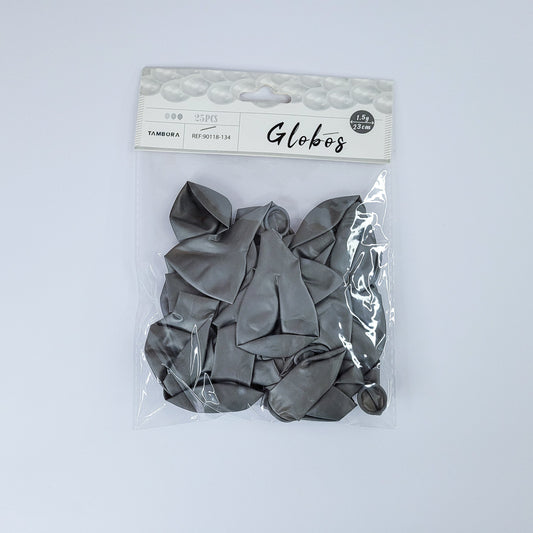Globos plateado 25pcs 23cm90118-134