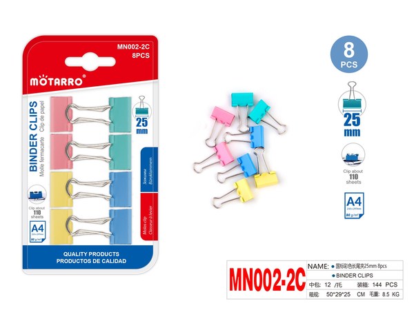 Clip d/papel 25mm 8pcs mn002-2c