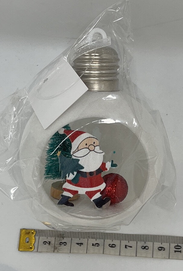 Bola navidad c/luz y santa 8cm51008-5