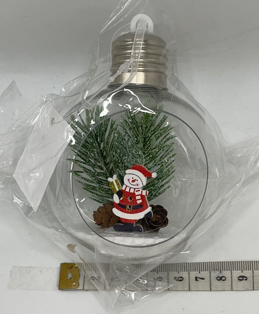 Bola navidad c/luz y santa 8cm51008-7