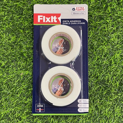 Cinta esponja doble lado18mmx1m 2pcs 80062