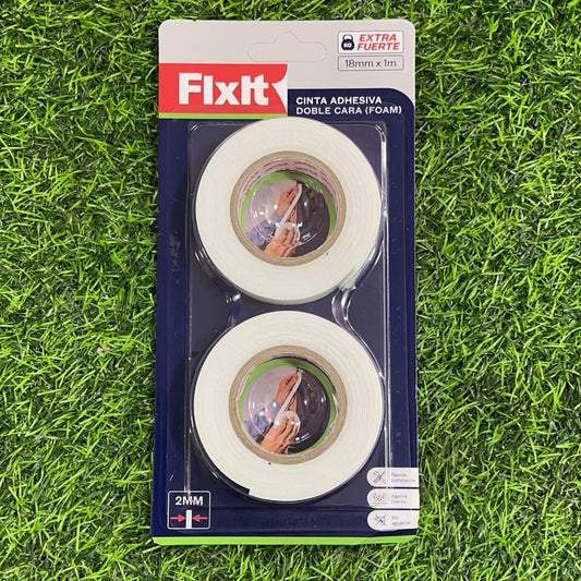 Cinta esponja doble lado18mmx1m 2pcs 80062