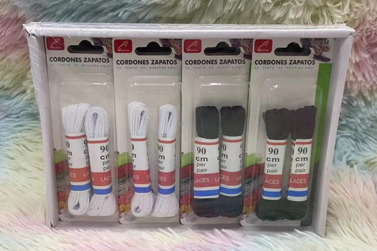 Cordones d/zapato blanco/negro90cm 07869