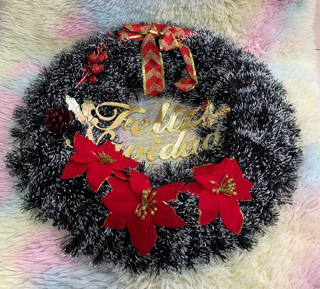 Corona navidena c/punto blanco48cm 08386