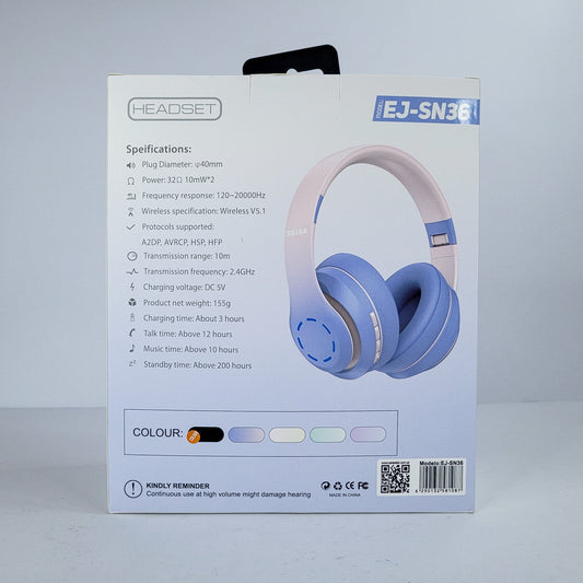 Auricular bluetooth tipo vincha//radio fm//entrada micro usb//aux