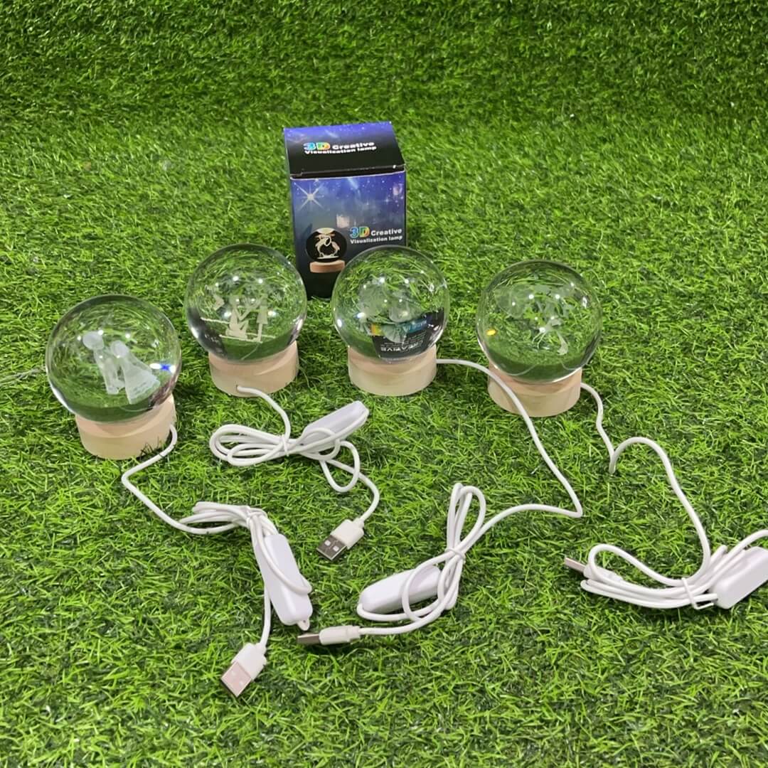 Esfera cristal con luz 8cm90146-374