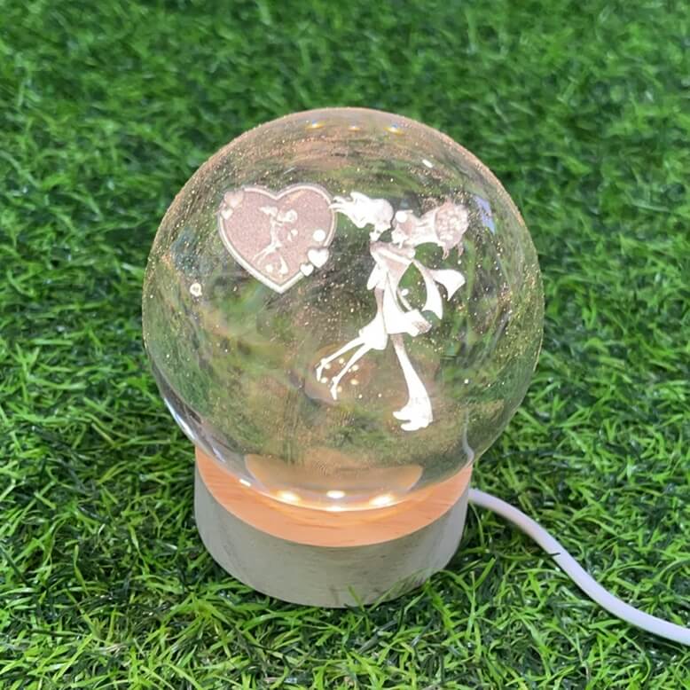 Esfera cristal con luz 8cm90146-374