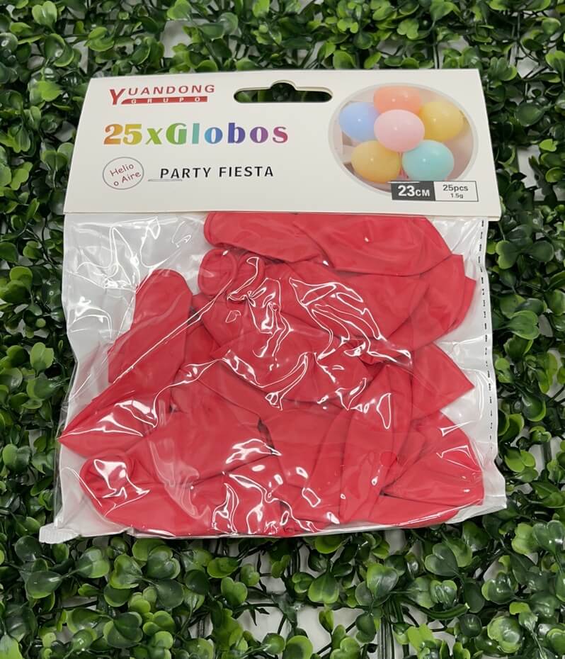 Globo macaron rojo 25pcs #101.5g 23cm 51149-40