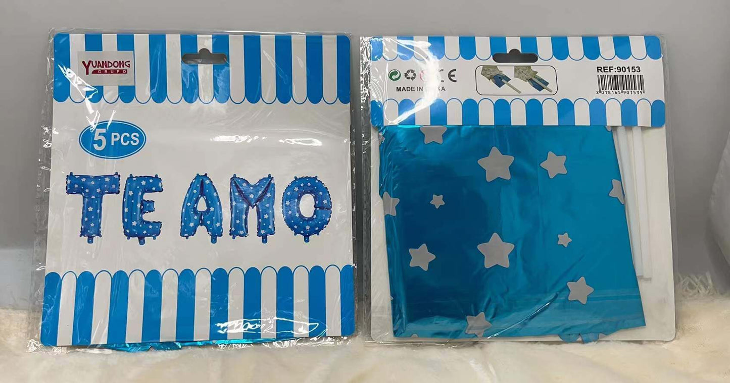 Of. globo metalico te amo 5pcs90153