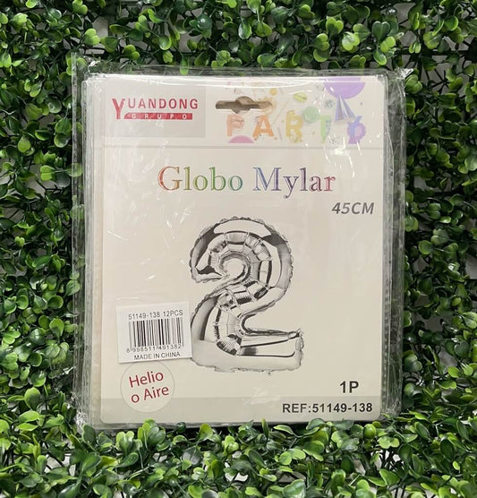 Globo metalico plateado #2 45cm51149-138