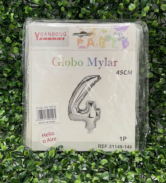 Globo metalico plateado #4 45cm51149-140