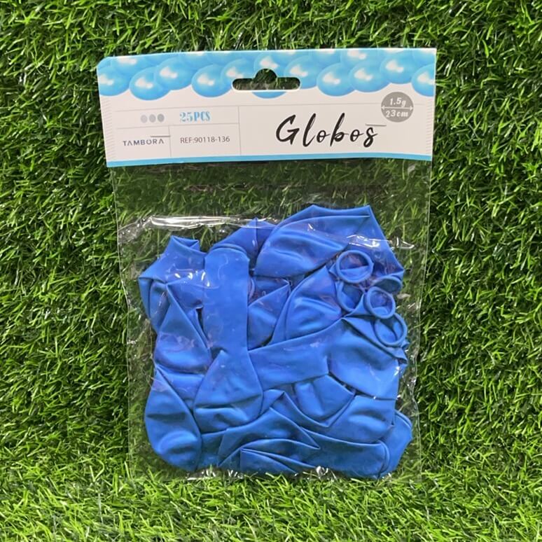 Globos azul 25pcs 23cm 90118-136
