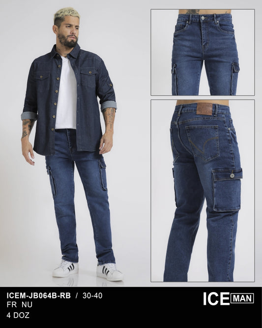 Pantalon jeans cargo stretc