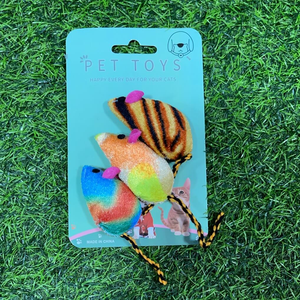 Juguete p/mascota raton color3pcs 51258-113