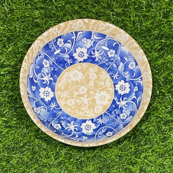 Plato azul y amarillo d/flor 751104-388