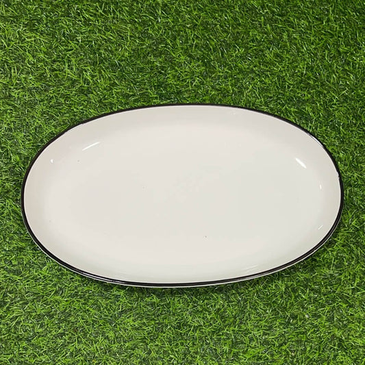 Plato ovalo c/borde negro 1351255-118