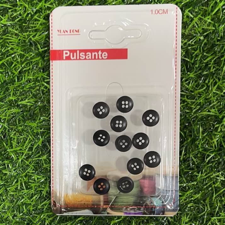 Botones negro 1cm 12pcs 51221-38
