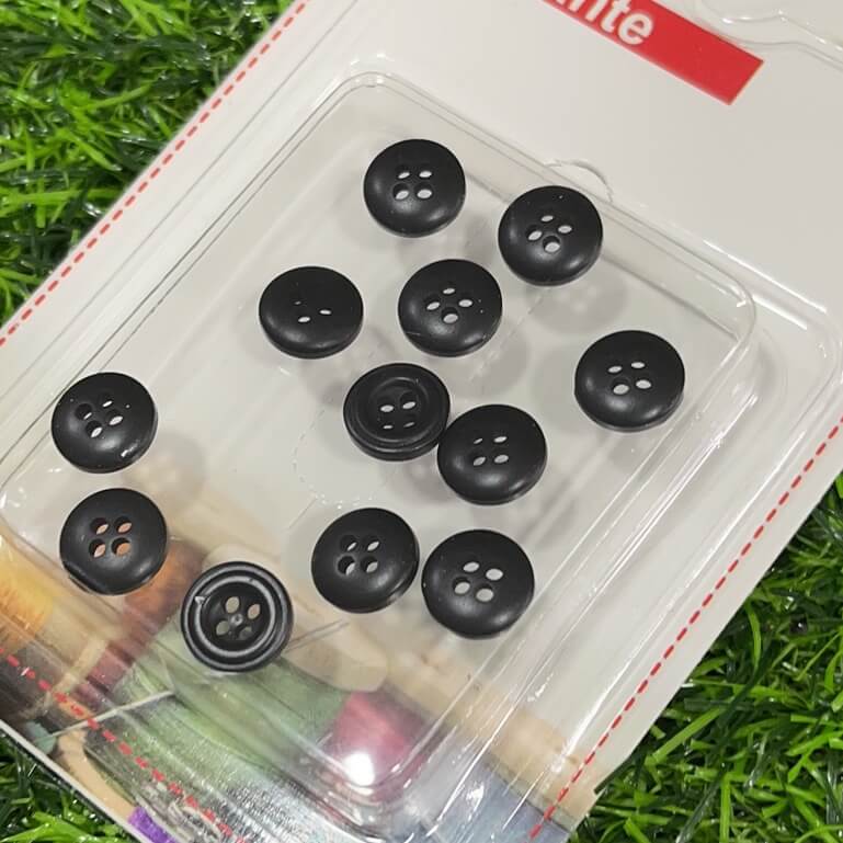 Botones negro 1cm 12pcs 51221-38