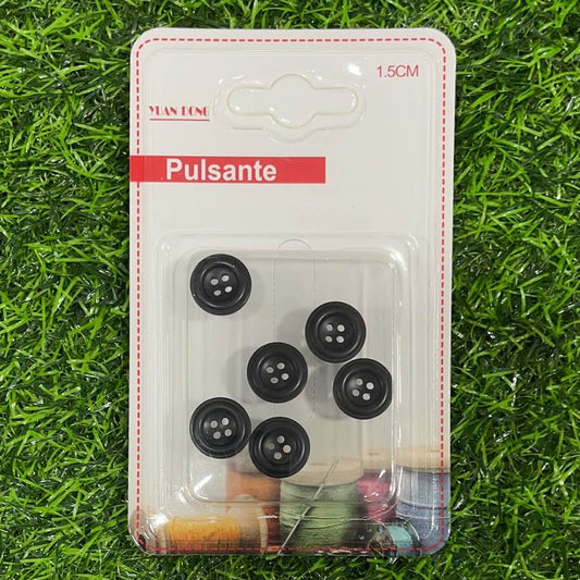 Botones negro 1.5cm 6pcs 51221-42