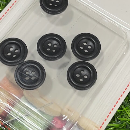 Botones negro 1.5cm 6pcs 51221-42