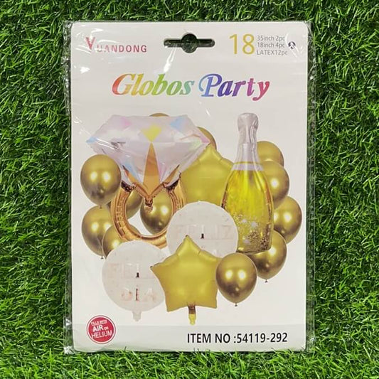 Globos feliz 18pcs 54119-292