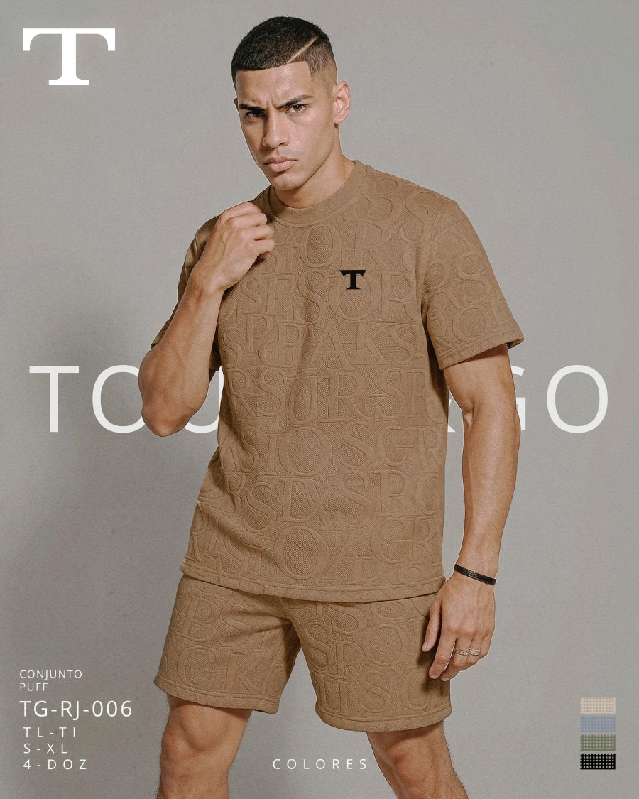 conjunto marron set short