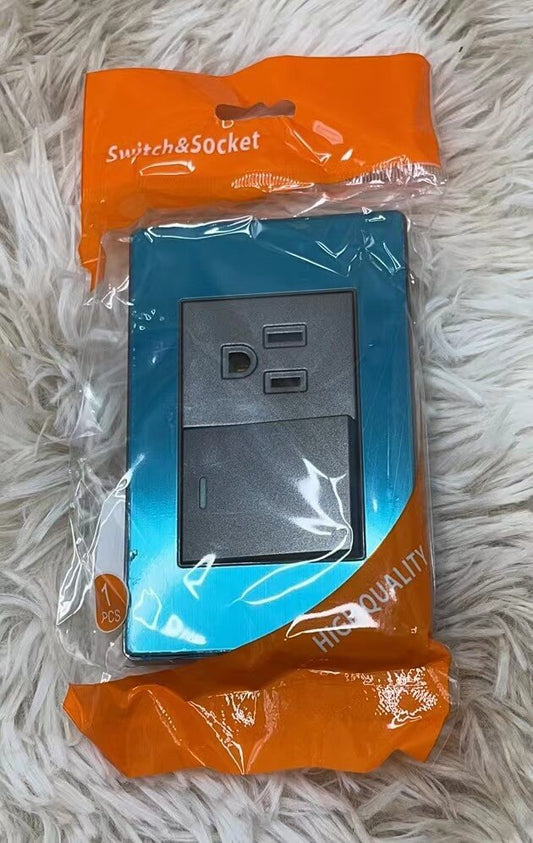 Tomacorriente c/interruptorgris 51099-7