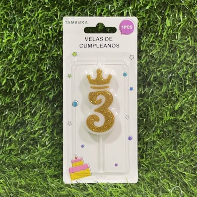 Vela numerica c/corona n3 6cm90243-163