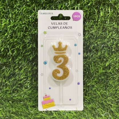 Vela numerica c/corona n3 6cm90243-163