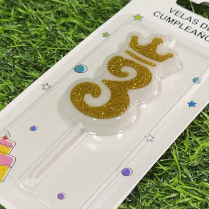 Vela numerica c/corona n3 6cm90243-163