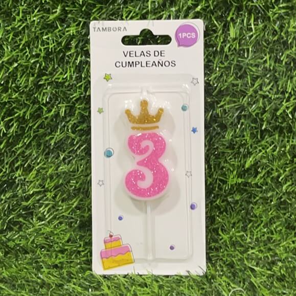 Vela numerica c/corona n3 6cm90243-153