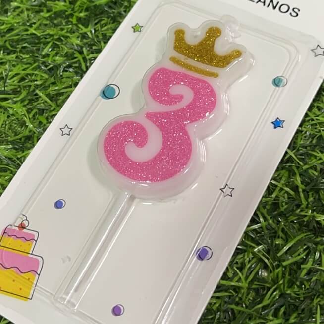 Vela numerica c/corona n3 6cm90243-153