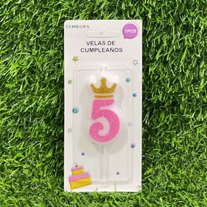 Vela numerica c/corona n5 6cm90243-155