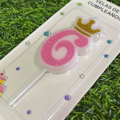 Vela numerica c/corona n6 6cm90243-156