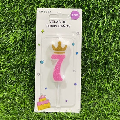 Vela numerica c/corona n7 6cm90243-157
