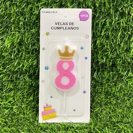 Vela numerica c/corona n8 6cm90243-158