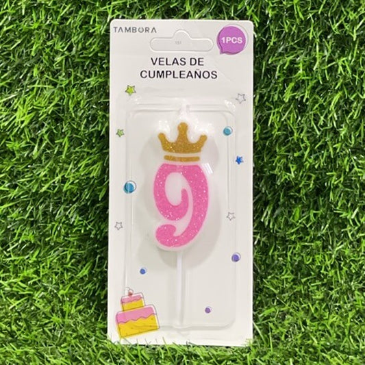 Vela numerica c/corona n9 6cm90243-159