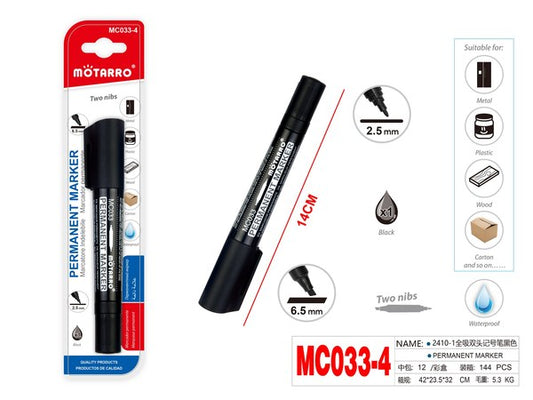 Marcador permanente negro mc033-4