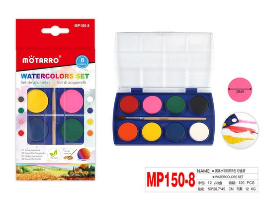 Set de acuarelas 8 coloresmp150-8