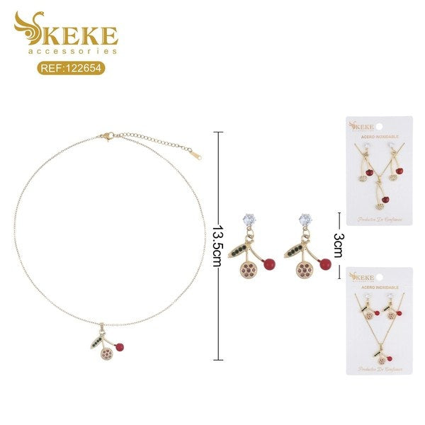 Set de collar cereza 2pcs