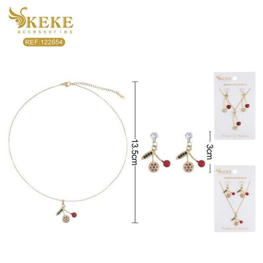 Set de collar cereza 2pcs