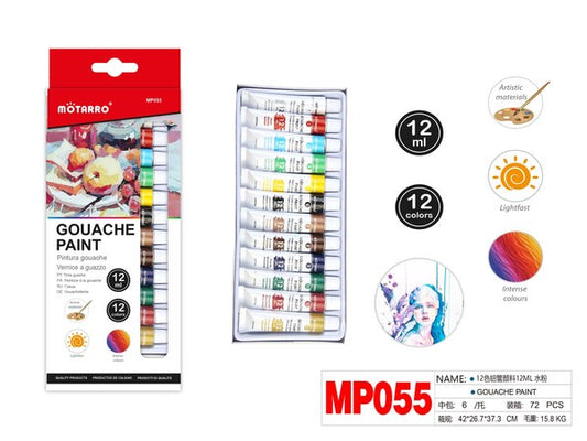 Pintura d/gouache 12ml 12colores mp055