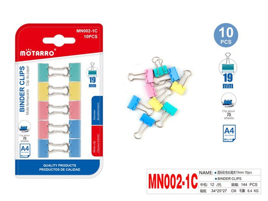Clip d/papel 19mm 10pcs mn002-1c