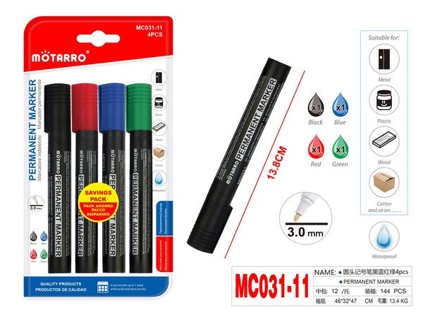 Marcador permanente 4pcsmc031-11