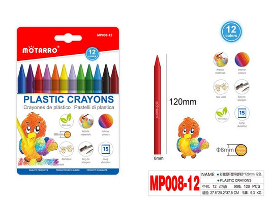Crayones de plastico 12pcsmp008-12