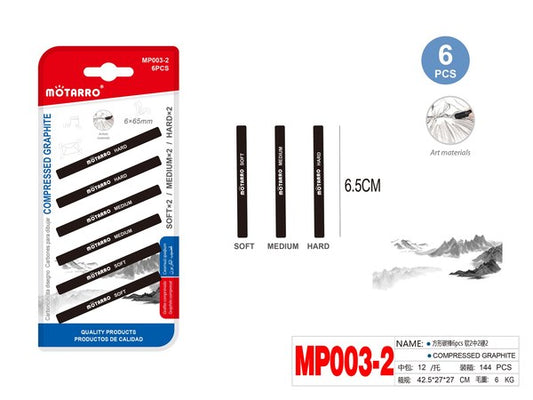 Carbones p/dibujar 6pc mp003-2