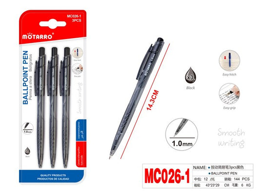 Lapiceros negro 3pcs mc026-1